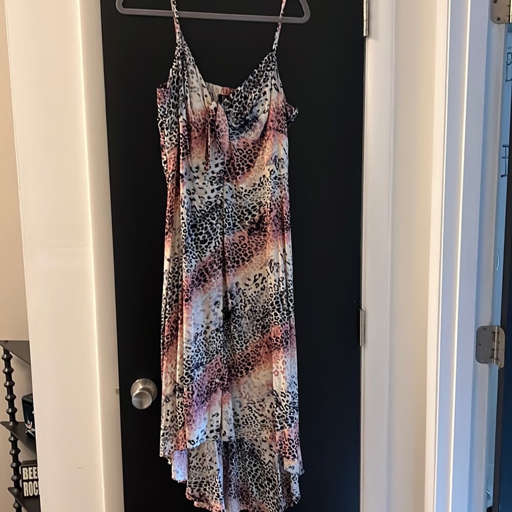 Jessica Simpson Pink/Black Leopard Dress